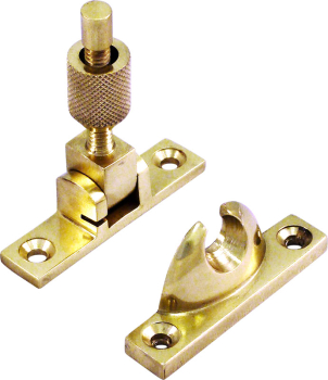 Polished Brass Beehive Quadrant Fastener - Narrow