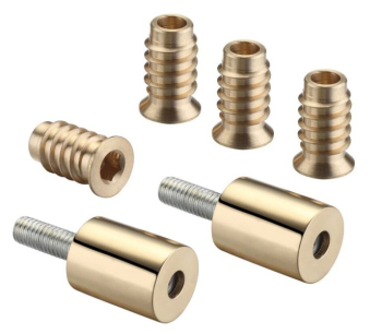 F&B 19mm POLISHED BRASS ROLLER SASH STOPS(2 STOPS/4 INSERTS)