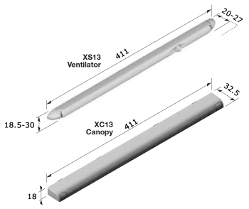 412mm WHITE XC13 PLASTIC CANOPY