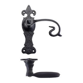 SHREWSBURY 168x48mm BLACK ANTIQUE LEVER LATCH FURNITURE