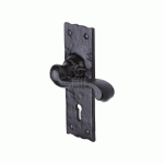 SHROPSHIRE 155x49mm BLACK ANTIQUE LEVER LOCK FURNITURE