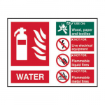 WATER FIRE EXTINGUISHER SIGN RPVC 200x150mm