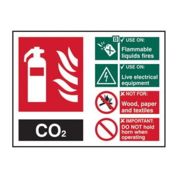 CO2 FIRE EXTINGUISHER SIGN RPVC 200x150mm CO2 FIRE EXTINGUISHER SIGN RPVC 200x150mm